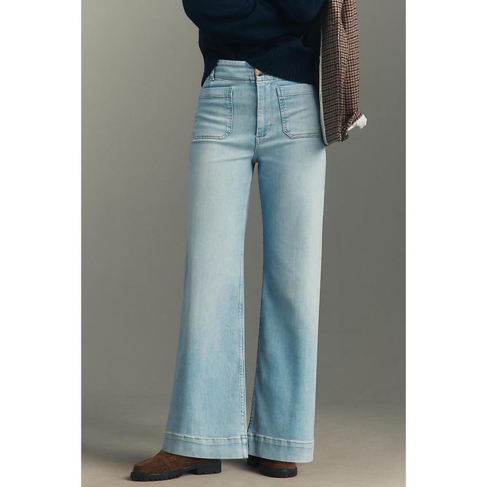 Anthropologie Maeve Colette Light Blue High-Rise Wide-Leg Jeans
